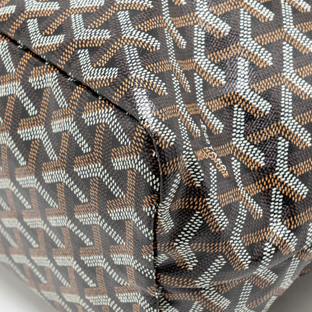 GOYARD BOHEME HOBO BAG GOYARDINE CANVAS/CALFSKIN BLACK/BROWN SHW