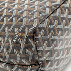 GOYARD BOHEME HOBO BAG GOYARDINE CANVAS/CALFSKIN BLACK/BROWN SHW