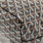 GOYARD BOHEME HOBO BAG GOYARDINE CANVAS/CALFSKIN BLACK/BROWN SHW
