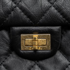 CHANEL 2.55 226 REISSUE FLAP BAG AGED CALFSKIN BLACK GHW