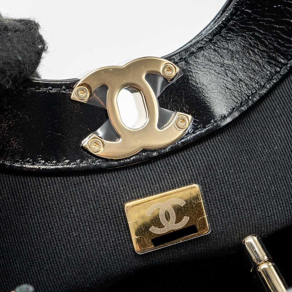 CHANEL 23C MINI 31 BAG SHINY CALFSKIN BLACK LGHW (MICROCHIP)