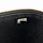 CHANEL LONG VANITY CASE BAG RAFFIA/CALFSKIN BLACK/BEIGE LGHW