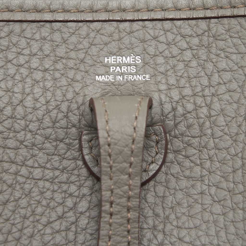 Hermes Mini Evelyne Gris Etain SHW in Square