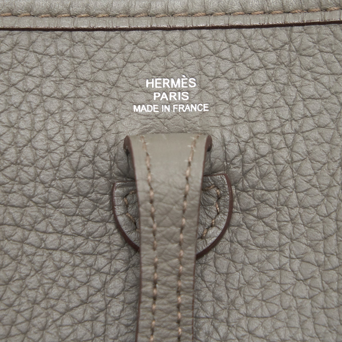 Hermes Mini Evelyne Gris Etain SHW in Square