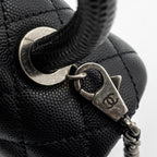 CHANEL SMALL COCO HANDLE CAVIAR / LIZARD HANDLE BLACK RUTHENIUM HARDWARE