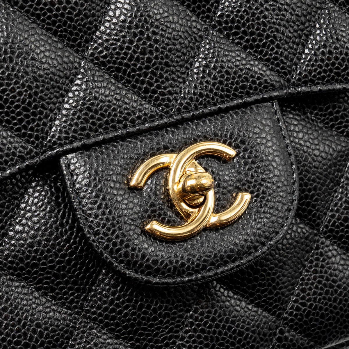 CHANEL JUMBO CLASSIC DOUBLE FLAP BAG CAVIAR BLACK GHW