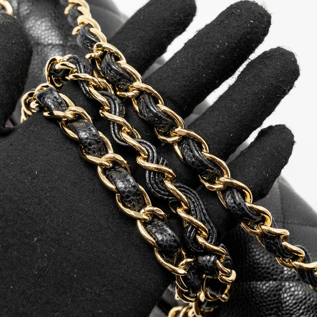 CHANEL JUMBO CLASSIC DOUBLE FLAP BAG CAVIAR BLACK GHW