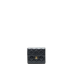 CHANEL CLASSIC FLAP WALLET LAMBSKIN BLACK GHW