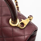 CHANEL MEDIUM COCO HANDLE WITH LIZARD HANDLE CAVIAR BURGUNDY GHW