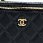 CHANEL 22A PEARL CRUSH LONG VANITY WITH CHAIN LAMBSKIN BLACK GHW