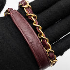 CHANEL MEDIUM COCO HANDLE WITH LIZARD HANDLE CAVIAR BURGUNDY GHW