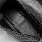 CHANEL CLASSIC JUMBO SINGLE FLAP BAG CAVIAR BLACK GHW