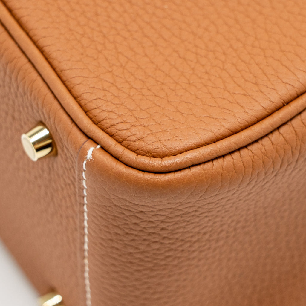 Hermes Mini Lindy Clemence Gold GHW