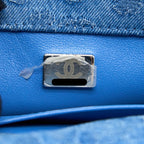 CHANEL 23P MINI COCO LOVE FLAP BAG CAMELLIA DENIM BLUE SHW (MICROCHIP)