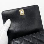 CHANEL MINI COCO HANDLE WITH LIZARD EMBOSSED HANDLE CAVIAR BLACK LGHW (MICROCHIP)