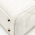 DIOR MINI LADY DIOR LAMBSKIN WHITE LGHW