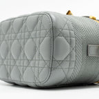 DIOR SMALL DIORTRAVEL VANITY CASE CANNAGE LAMBSKIN GREY GHW