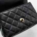 CHANEL MINI COCO HANDLE WITH LIZARD EMBOSSED HANDLE CAVIAR BLACK LGHW (MICROCHIP)