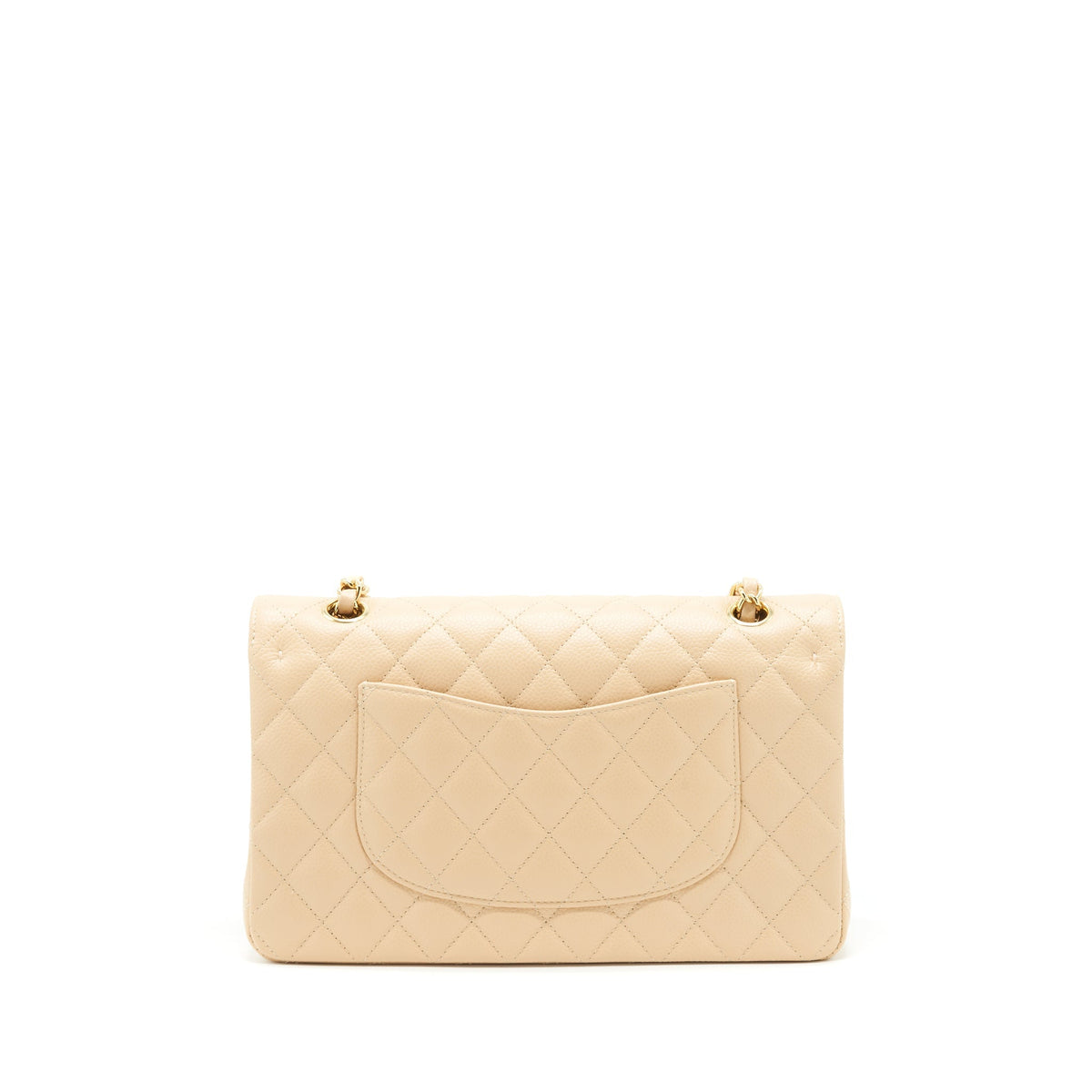 CHANEL CLASSIC DOUBLE FLAP BAG CAVIAR BEIGE GHW