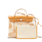 HERMES HERBAG ZIP 31 TOILE H EN RELIEF BRIDES SABLE/ECRU-BEIGE/NAT SABLE