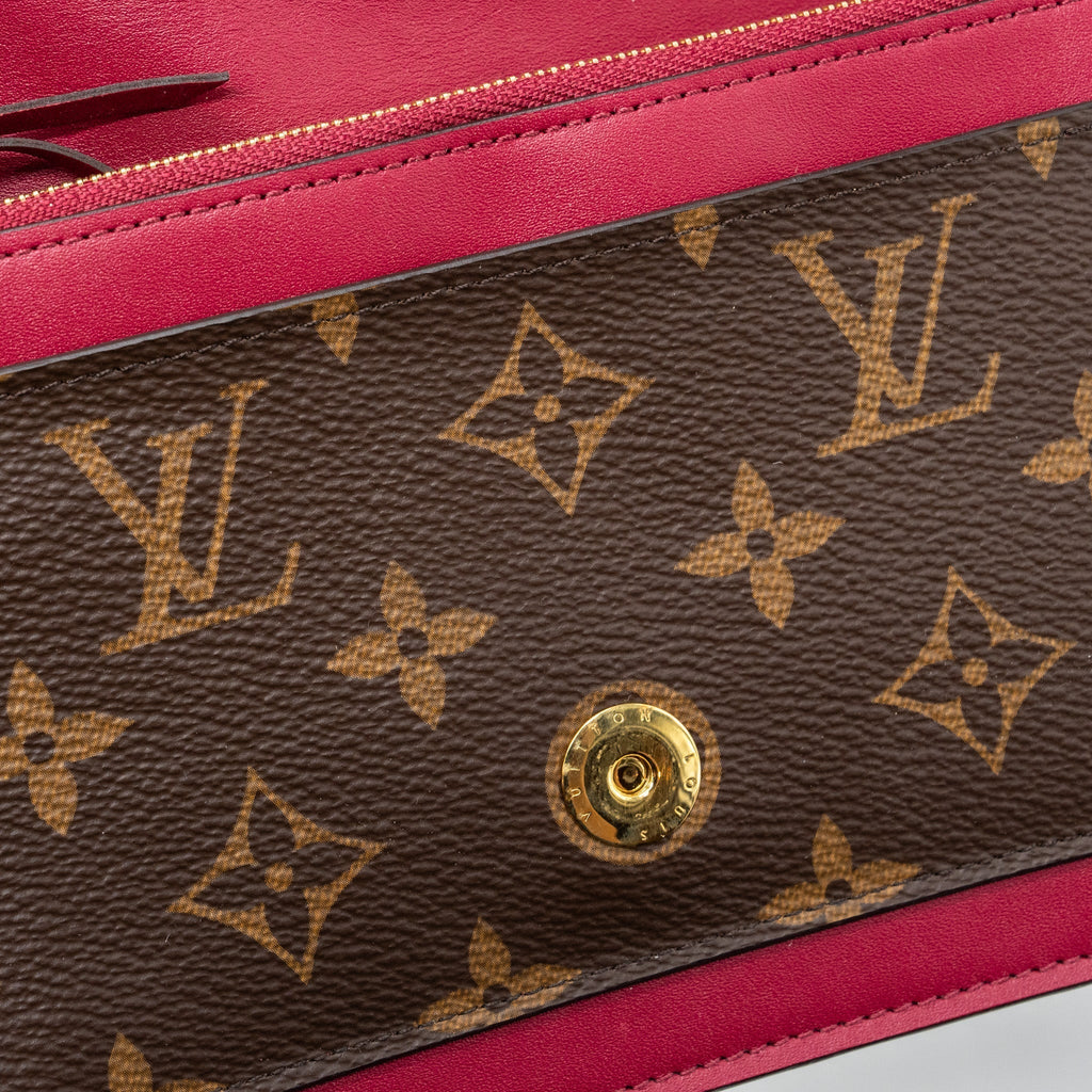 LOUIS VUITTON FLORE CHAIN WALLET MONOGRAM CANVAS/ DARK RED GHW