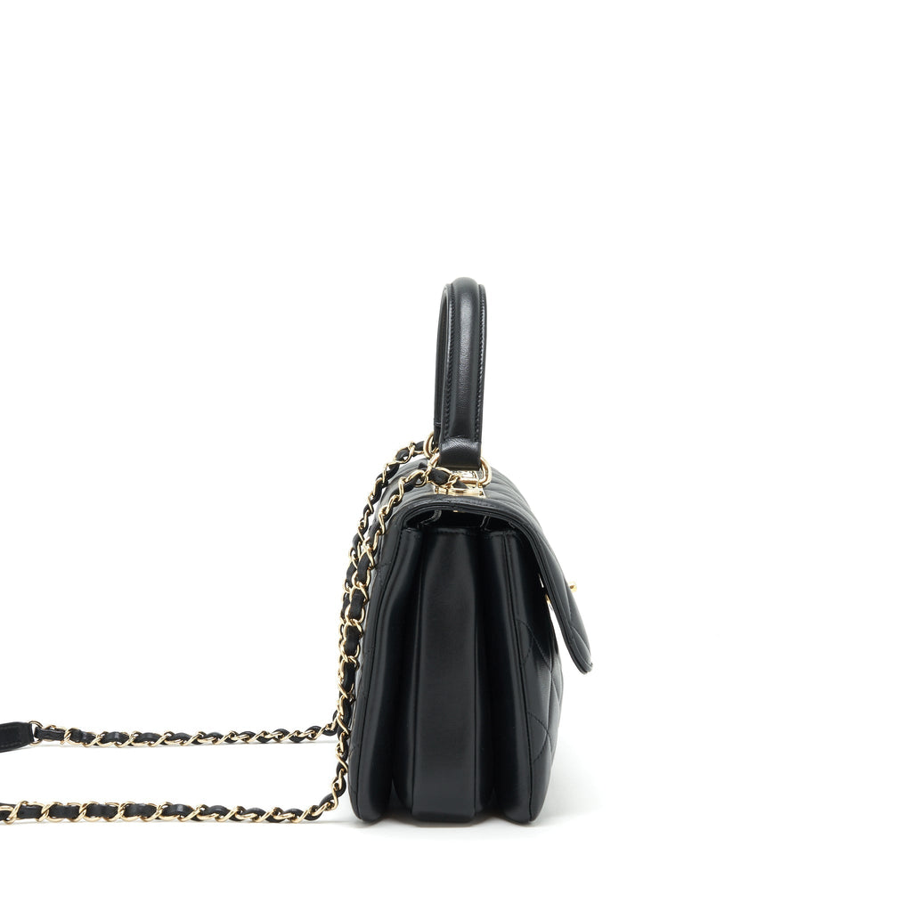 CHANEL TRENDY CC FLAP BAG LAMBSKIN BLACK LGHW