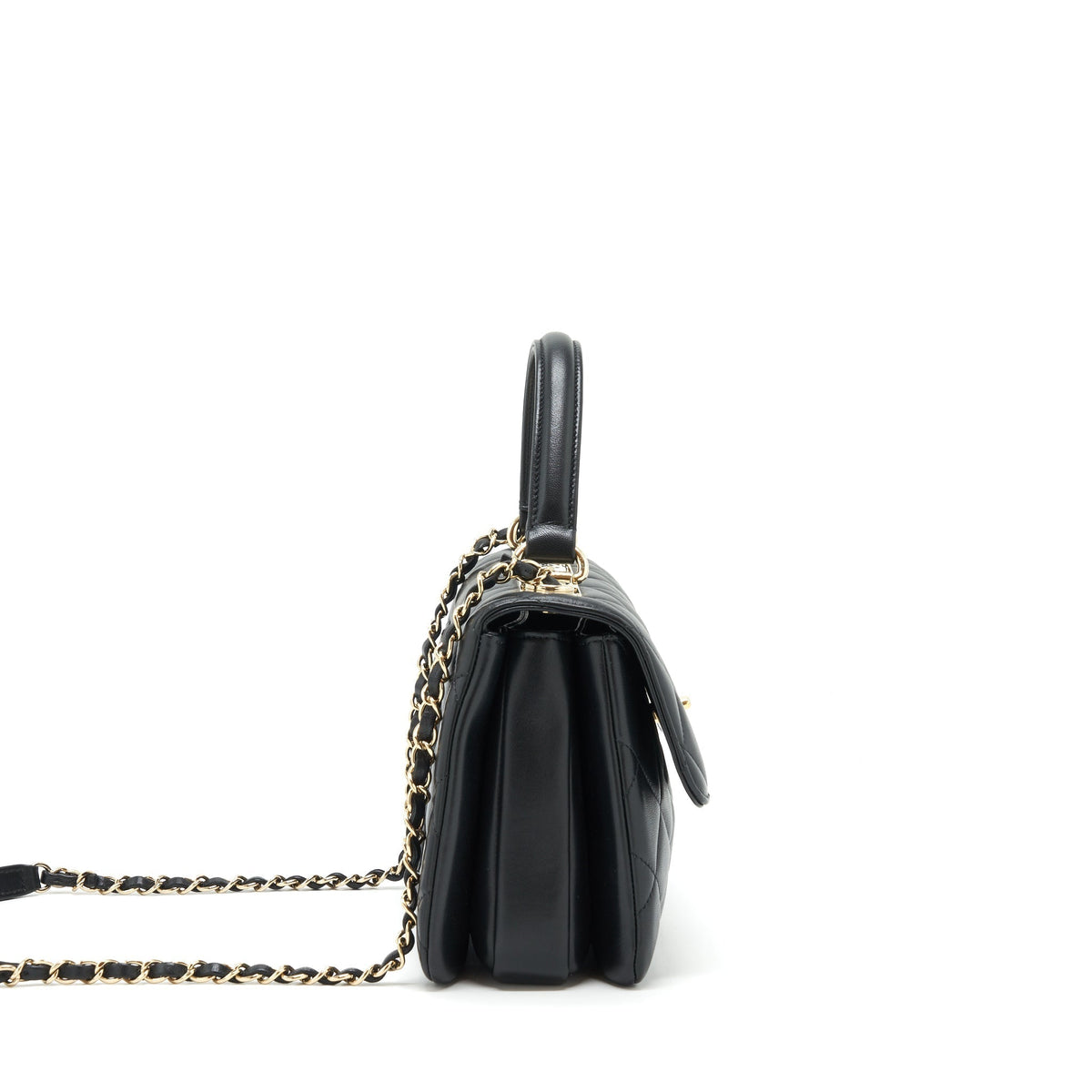 CHANEL TRENDY CC FLAP BAG LAMBSKIN BLACK LGHW