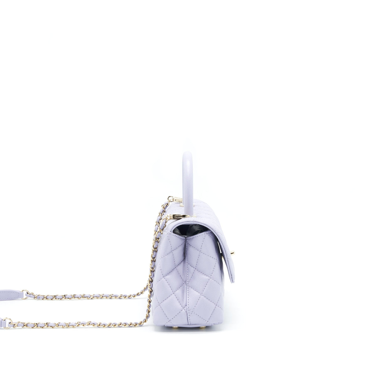CHANEL 21K COCO HANDLE CAVIAR LILAC/ LIGHT PURPLE LGHW