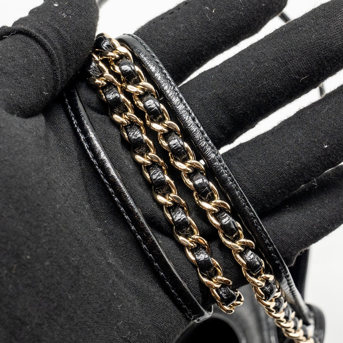 CHANEL MINI 31 BAG SHINY LAMBSKIN BLACK LGHW (MICROCHIP)