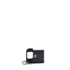 CHANEL MINI FLAP BAG WITH CAMELLIA CHAIN LAMBSKIN BLACK LGHW
