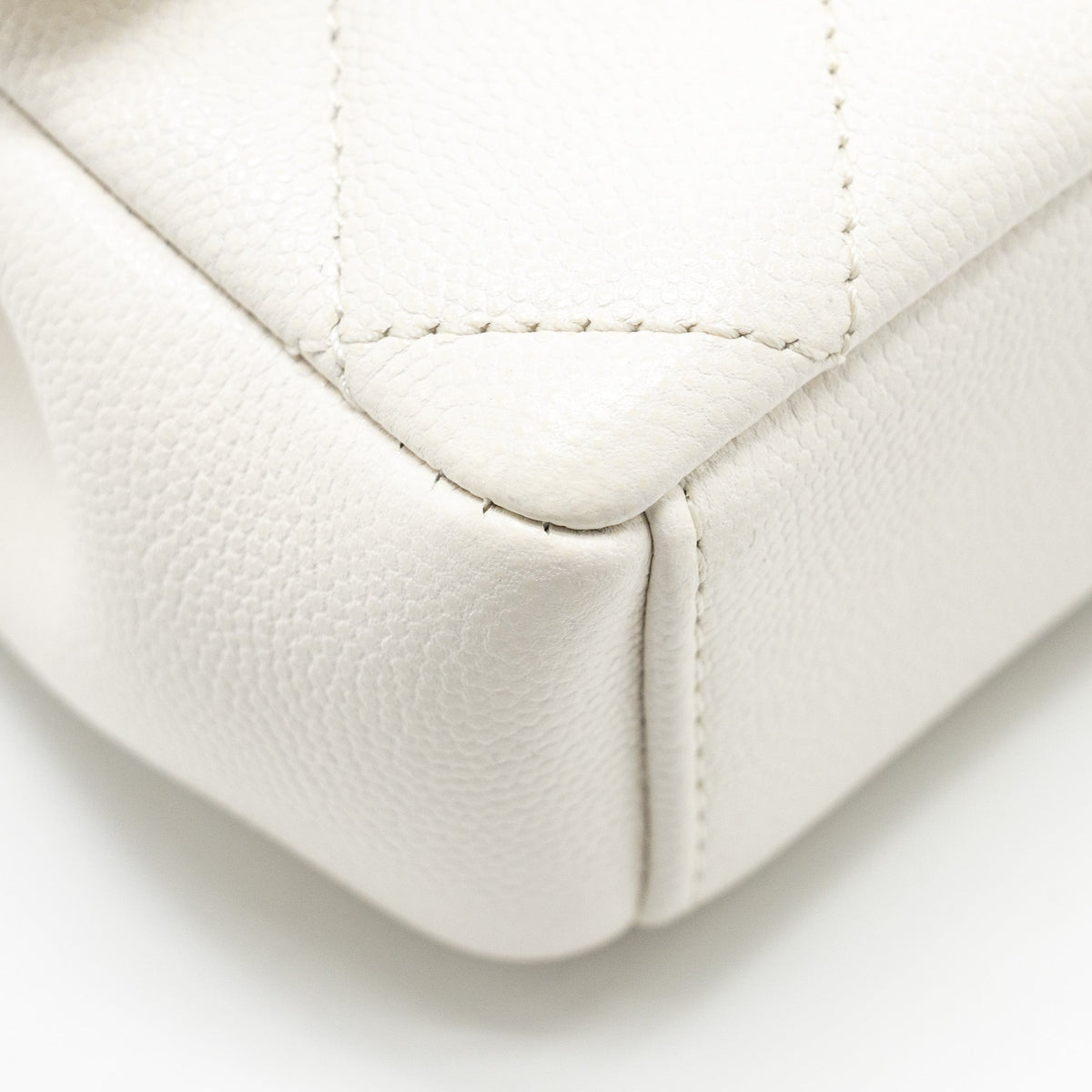 CHANEL MY EVERYTHING MINI FLAP BAG QUILTED CAVIAR WHITE BLACK HARDWARE