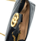 GUCCI GG MARMONT SUPER MINI BAG CALFSKIN BLACK GHW