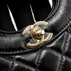 CHANEL MINI 31 BAG SHINY LAMBSKIN BLACK LGHW (MICROCHIP)