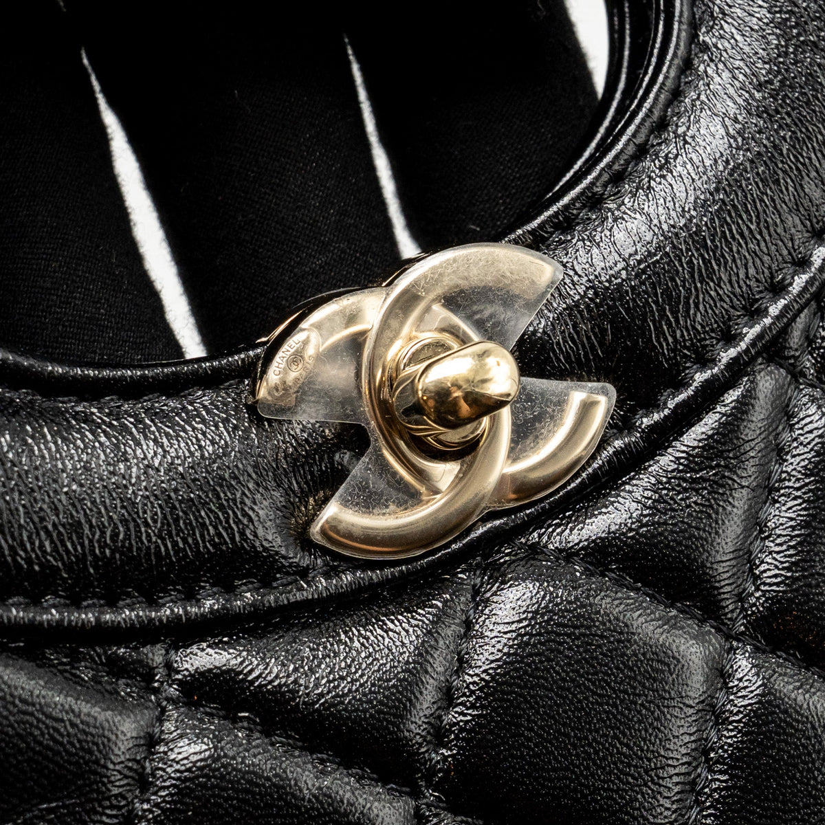 CHANEL MINI 31 BAG SHINY LAMBSKIN BLACK LGHW (MICROCHIP)