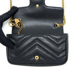 GUCCI GG MARMONT SUPER MINI BAG CALFSKIN BLACK GHW