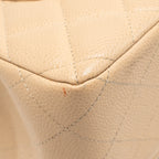 CHANEL JUMBO CLASSIC DOUBLE FLAP BAG CAVIAR BEIGE GHW (MICROCHIP)