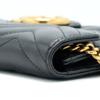 GUCCI MARMONT WALLET ON CHAIN BLACK GHW