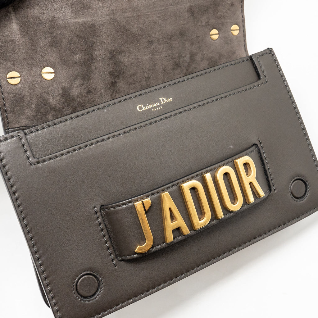 DIOR J’ADIOR FLAP BAG WITH CHAIN CALFSKIN DARK BROWN GHW