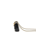 Chanel crystal logo handle chain flap bag lambskin GHW (microchip)