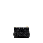 Chanel crystal logo handle chain flap bag lambskin GHW (microchip)