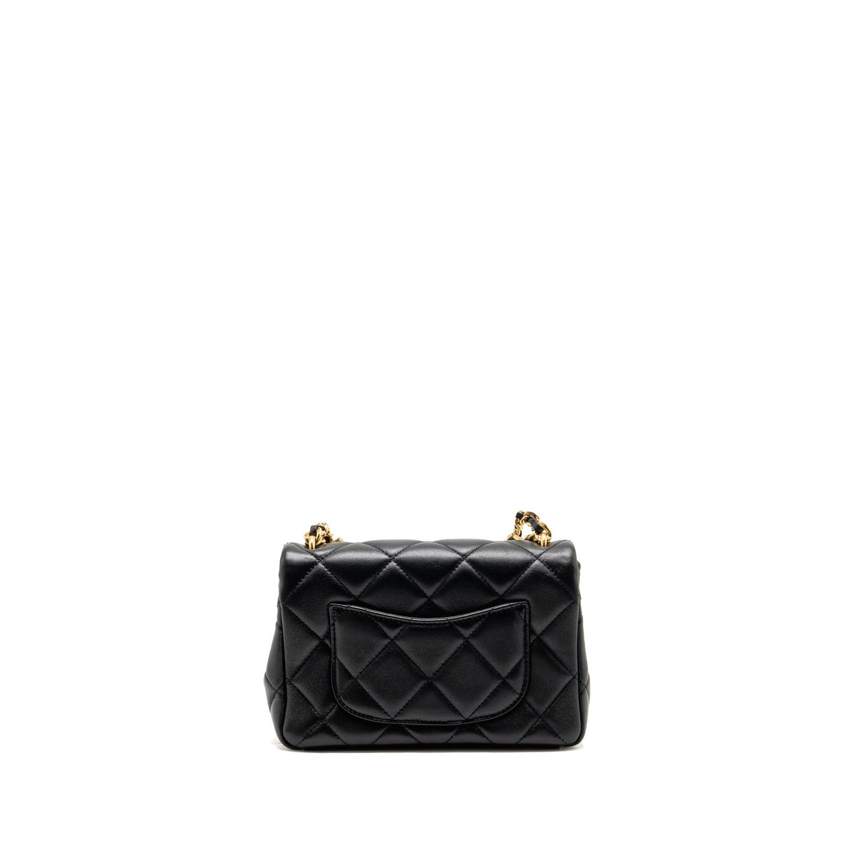 Chanel crystal logo handle chain flap bag lambskin GHW (microchip)