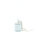 CHANEL 21K RECTANGULAR TOP HANDLE VANITY WITH CHAIN BABY BLUE LGHW