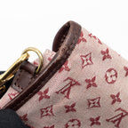 LOUIS VUITTON VINTAGE FLAP SHOULDER BAG FABRIC / LEATHER DARK PINK GHW