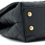 CHANEL SMALL COCO HANDLE CAVIAR WITH LIZARD HANDLE BLACK GHW