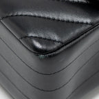 CHANEL MINI RECTANGULAR FLAP BAG CHEVRON LAMBSKIN BLACK LGHW