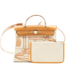 HERMES HERBAG ZIP 31 TOILE H EN RELIEF BRIDES SABLE/ECRU-BEIGE/NAT SABLE