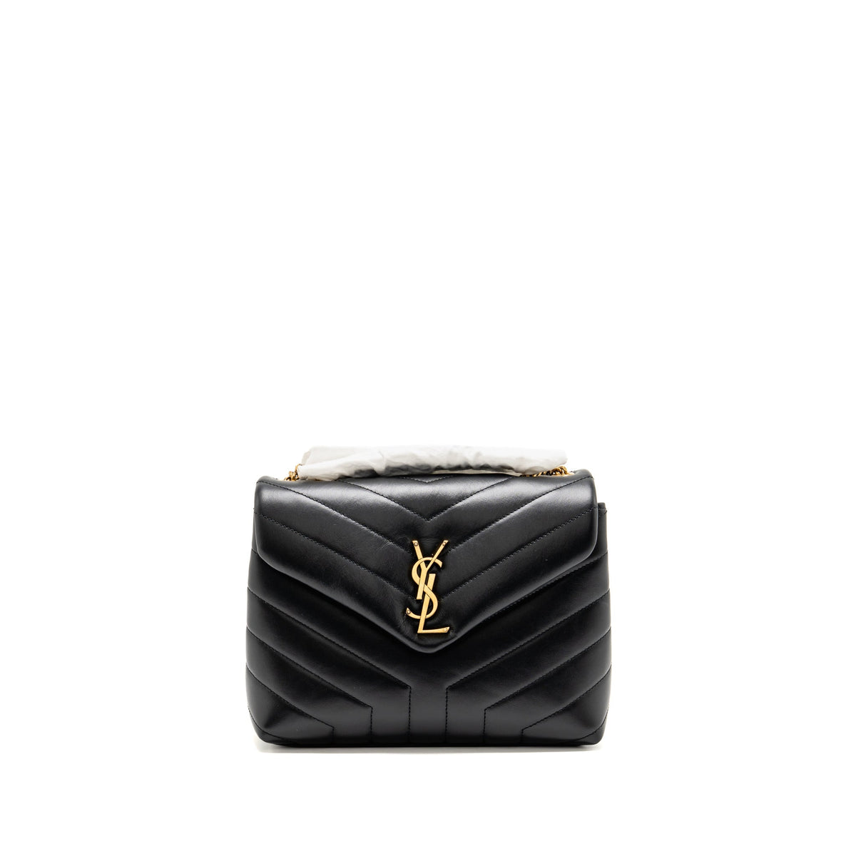 Saint Laurent Small Lou Lou flap bag calfskin black GHW