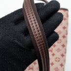 LOUIS VUITTON VINTAGE FLAP SHOULDER BAG FABRIC / LEATHER DARK PINK GHW