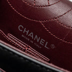 CHANEL SMALL 2.55 REISSUE FLAP BAG AGED CALFSKIN BLACK RUTHENIUM HARDWARE(MICROCHIP)