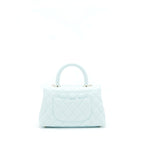 CHANEL 21K BABY BLUE COCO HANDLE SMALL (OLD MINI) 24CM LGHW (MICROCHIP)